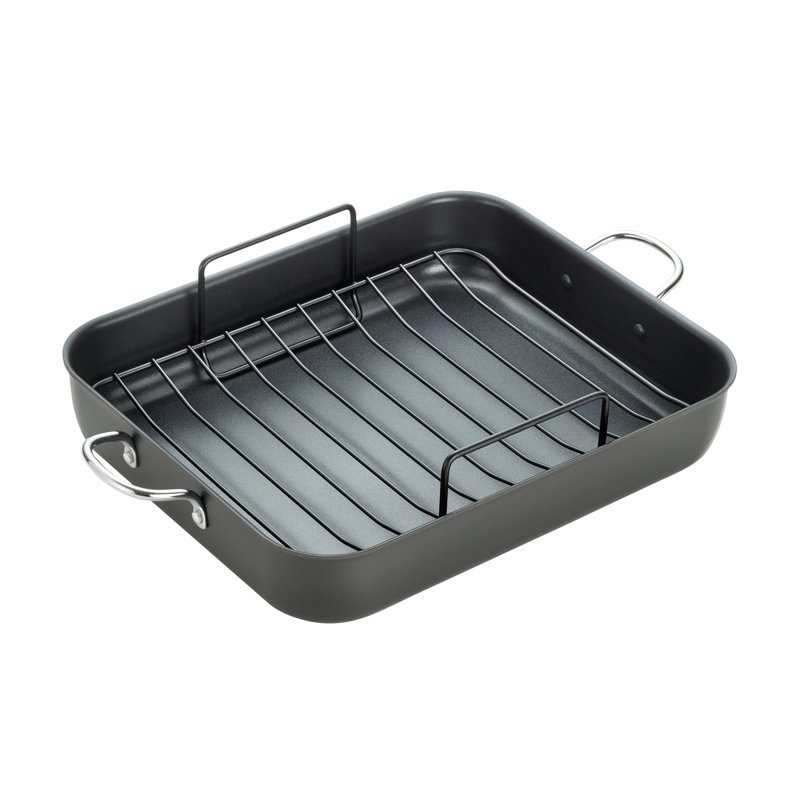 T-fal 14 in. Non-Stick Hard Anodized Aluminum Roasting Pan | Wayfair